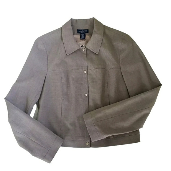 Ann Taylor Stretch Snap Front Lined Blazer - Picture 2 of 9